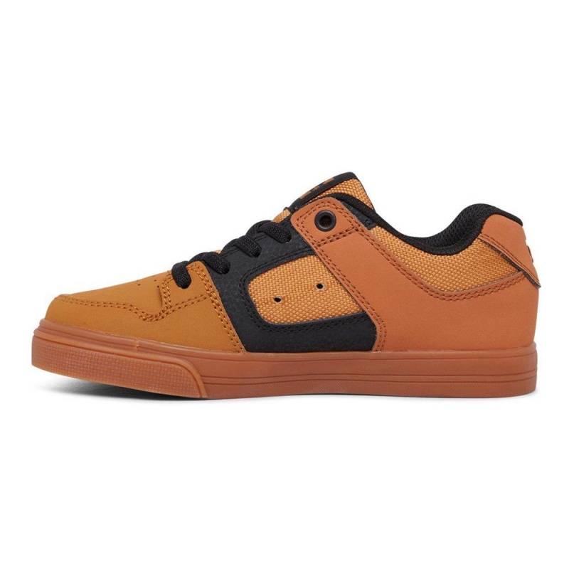 DC Shoes Pure Skateskor Barn Bruna Svarta | YZNM-38106