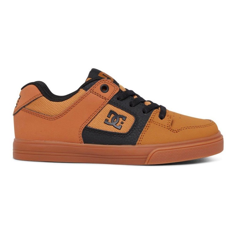 DC Shoes Pure Skateskor Barn Bruna Svarta | YZNM-38106