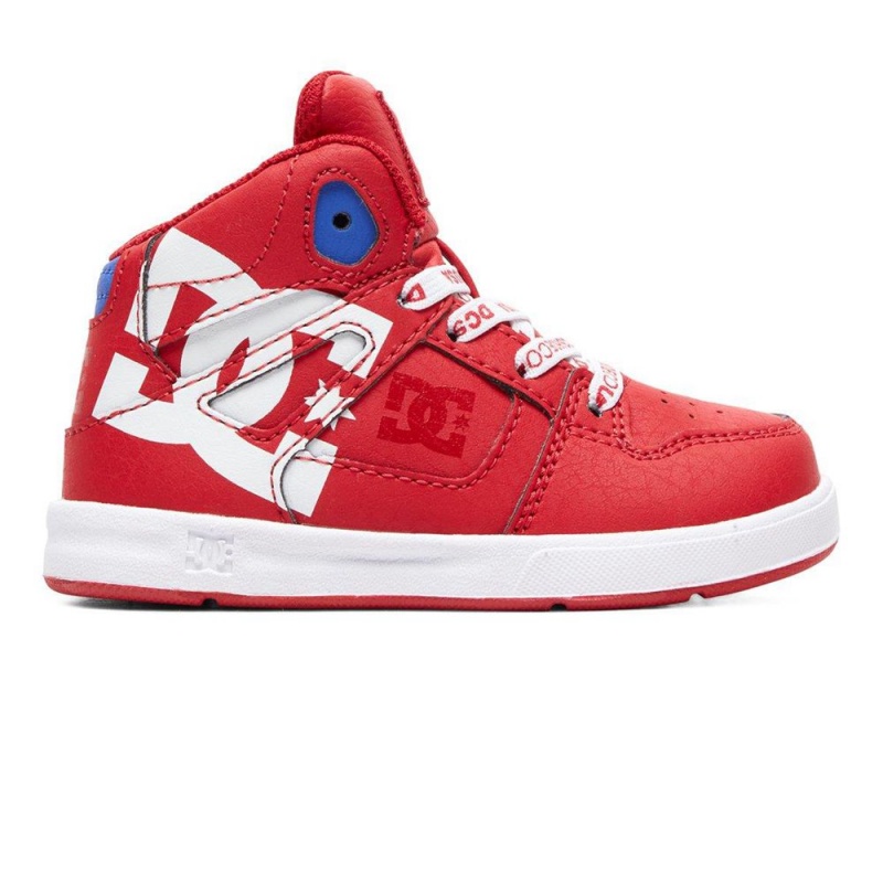 DC Shoes Pure Skateskor Barn Röda Vita | BYAV-32174