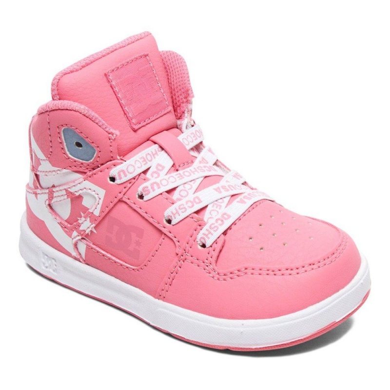 DC Shoes Pure Skateskor Barn Rosa Vita | TODR-35610