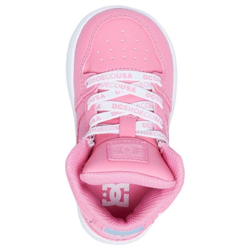 DC Shoes Pure Skateskor Barn Rosa Vita | TODR-35610