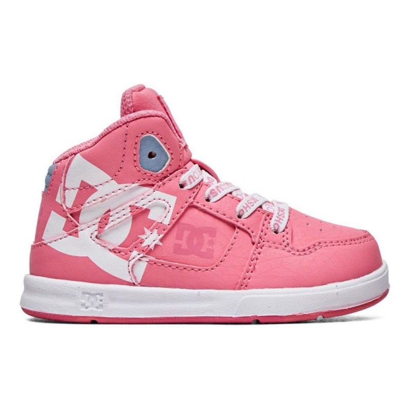 DC Shoes Pure Skateskor Barn Rosa Vita | TODR-35610