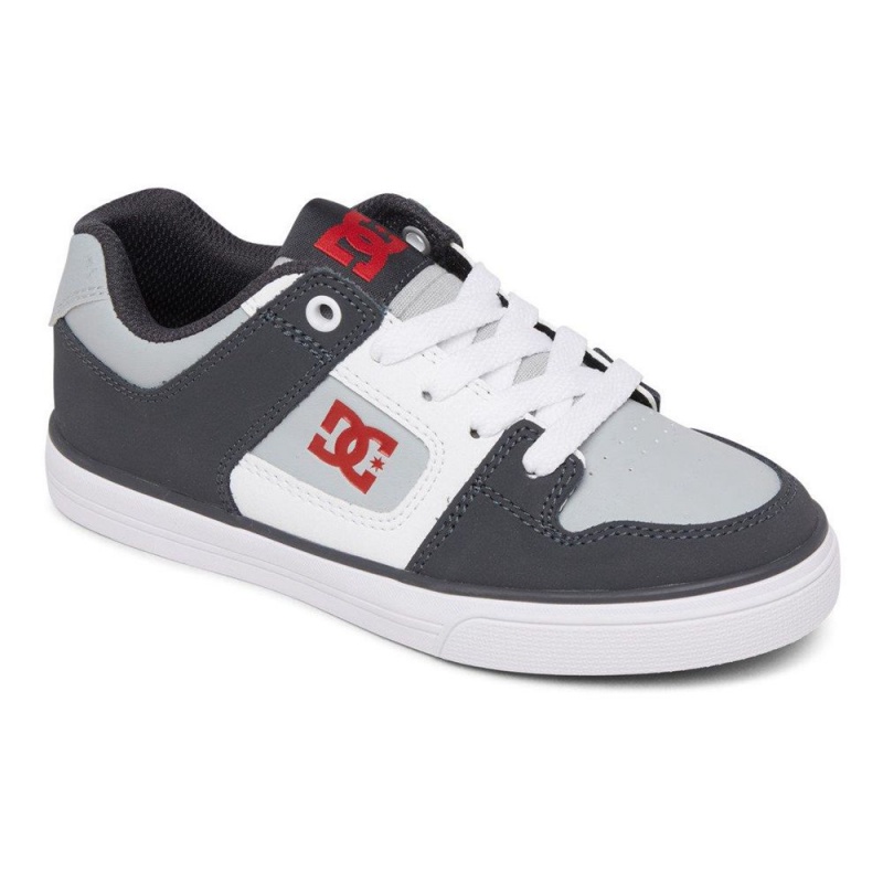 DC Shoes Pure Skateskor Barn Svarta Grå | MYAI-48135