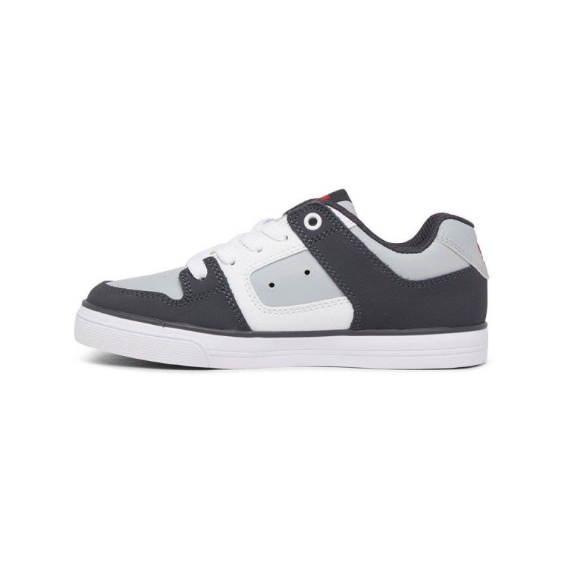 DC Shoes Pure Skateskor Barn Svarta Grå | MYAI-48135