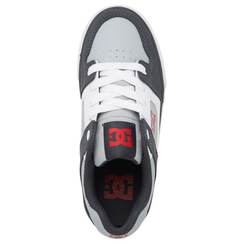 DC Shoes Pure Skateskor Barn Svarta Grå | MYAI-48135