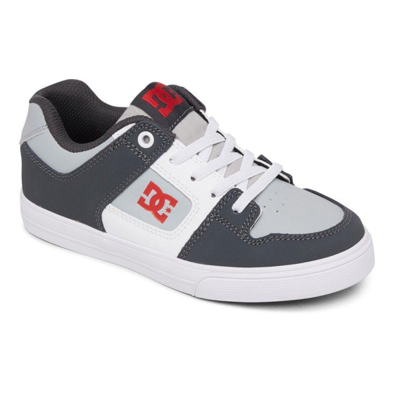 DC Shoes Pure Skateskor Barn Svarta Grå | IRNJ-78190