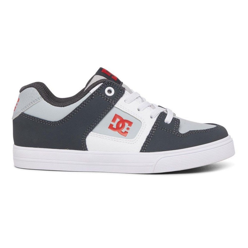 DC Shoes Pure Skateskor Barn Svarta Grå | IRNJ-78190