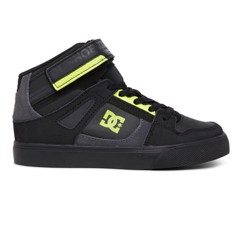 DC Shoes Pure Skateskor Barn Svarta Gula | FYWT-35724