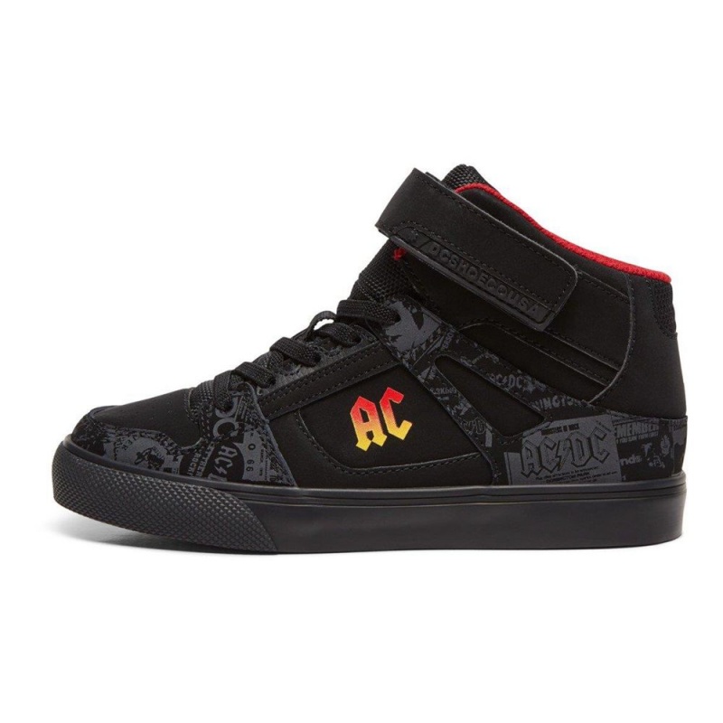 DC Shoes Pure Skateskor Barn Svarta Röda | IYVD-08614