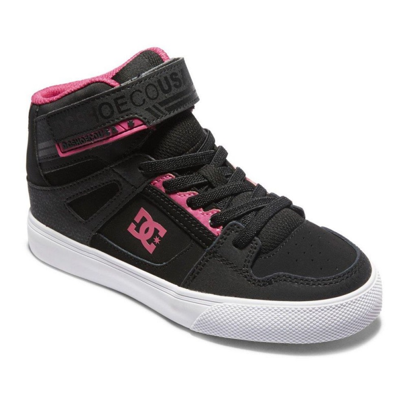 DC Shoes Pure Skateskor Barn Svarta Rosa | DAPV-65487