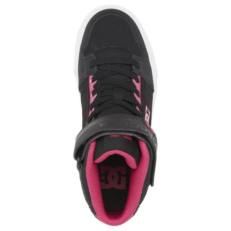 DC Shoes Pure Skateskor Barn Svarta Rosa | DAPV-65487