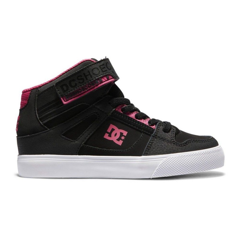 DC Shoes Pure Skateskor Barn Svarta Rosa | DAPV-65487