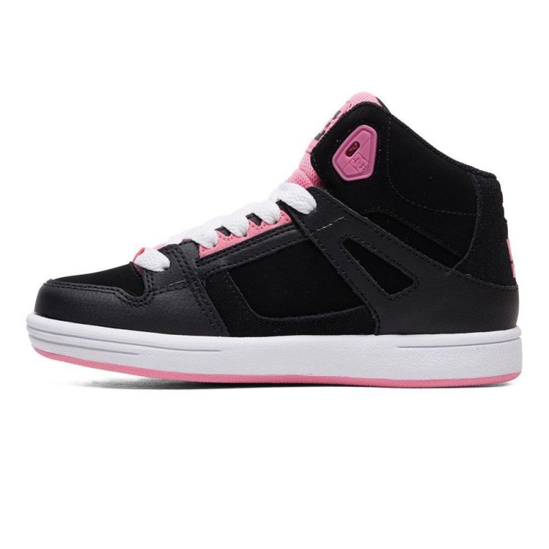 DC Shoes Pure Skateskor Barn Svarta Rosa | HGSP-48910