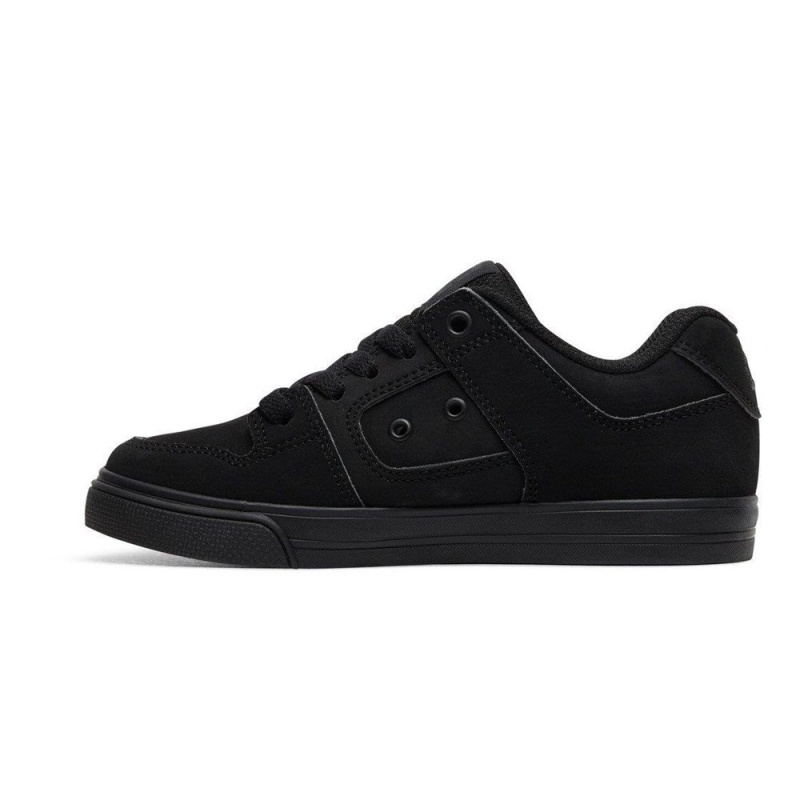 DC Shoes Pure Skateskor Barn Svarta | CEBD-32816