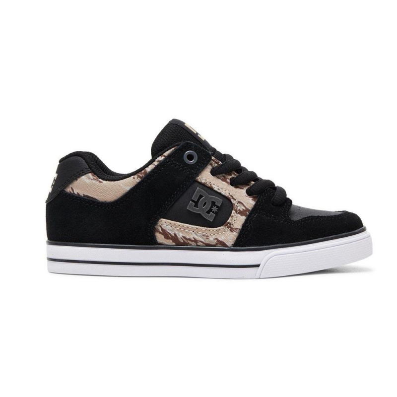 DC Shoes Pure Skateskor Barn Svarta | IQFL-63802