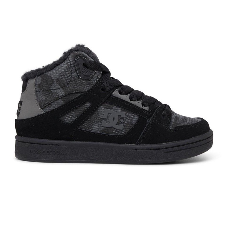 DC Shoes Pure Skateskor Barn Svarta | YMRP-14568