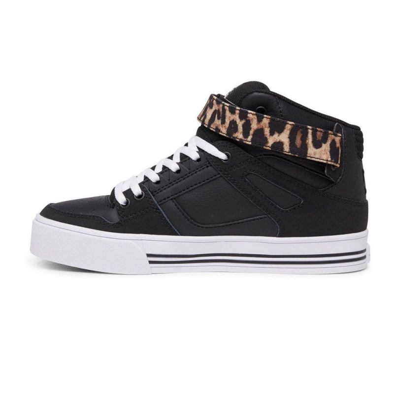 DC Shoes Pure Skateskor Dam Svarta Leopard | GWUL-89024