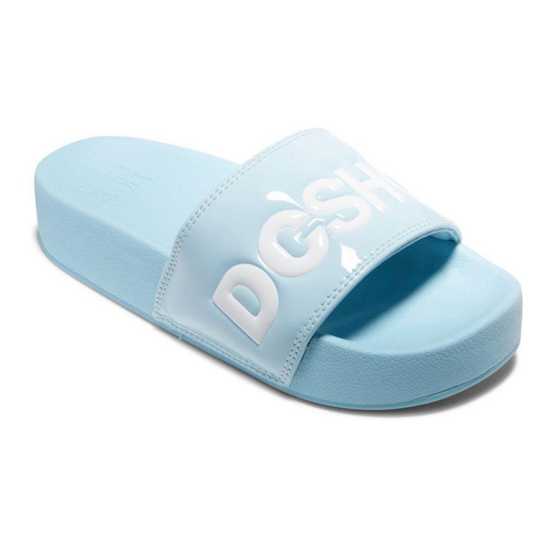 DC Shoes Slides Sandaler Dam Blå Vita | SPUK-95781