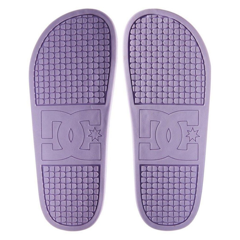 DC Shoes Slides Sandaler Dam Lila Vita | YGFL-38512