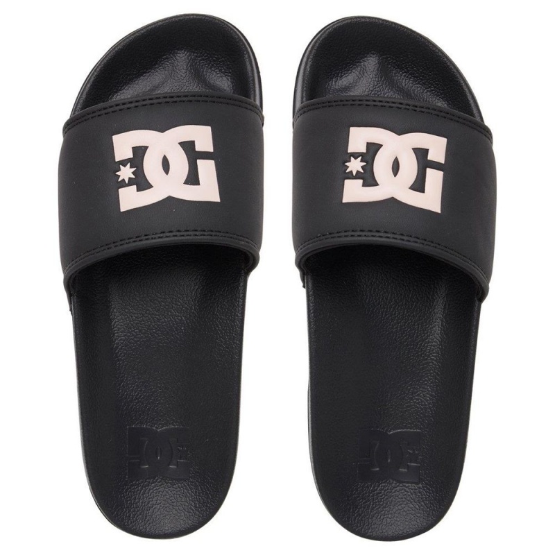 DC Shoes Slides Sandaler Dam Svarta Rosa | ZGHY-78231