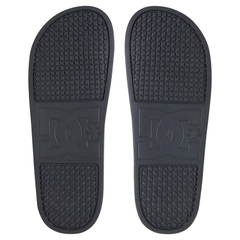 DC Shoes Slides Sandaler Herr Grå Röda | WYLU-21063