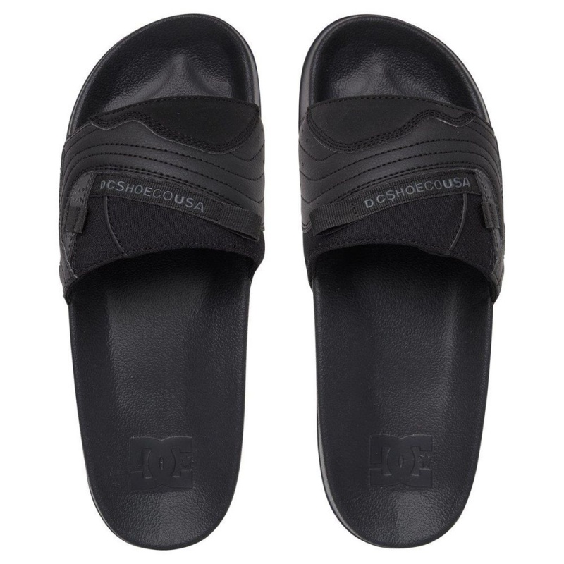 DC Shoes Slides Sandaler Herr Svarta Grå | KIRF-18243