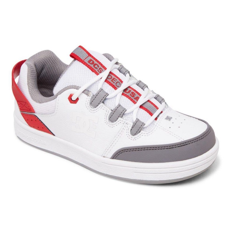 DC Shoes Syntax Skateskor Barn Vita Röda | XGJW-31458