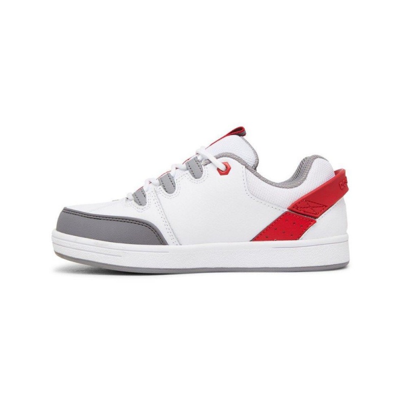 DC Shoes Syntax Skateskor Barn Vita Röda | XGJW-31458