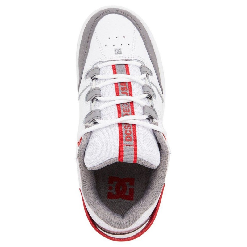 DC Shoes Syntax Skateskor Barn Vita Röda | XGJW-31458