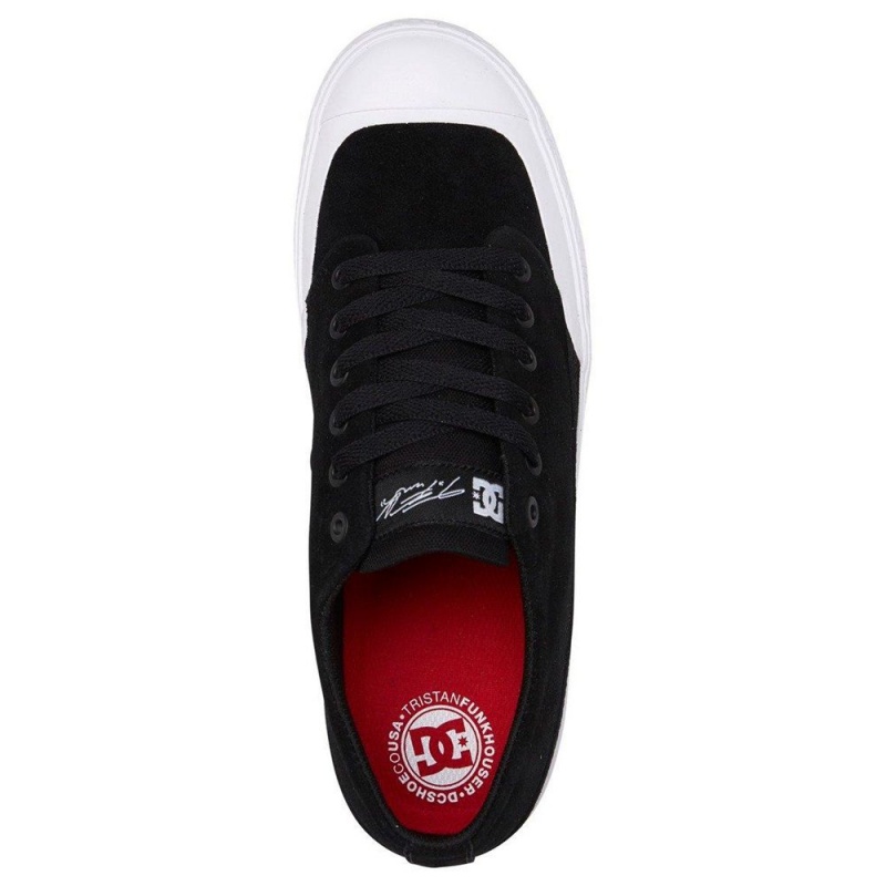 DC Shoes T-Funk Skateskor Herr Svarta Vita | QMYS-39725