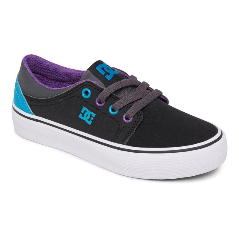 DC Shoes Trase Skateskor Barn Svarta Blå | ORXK-81672