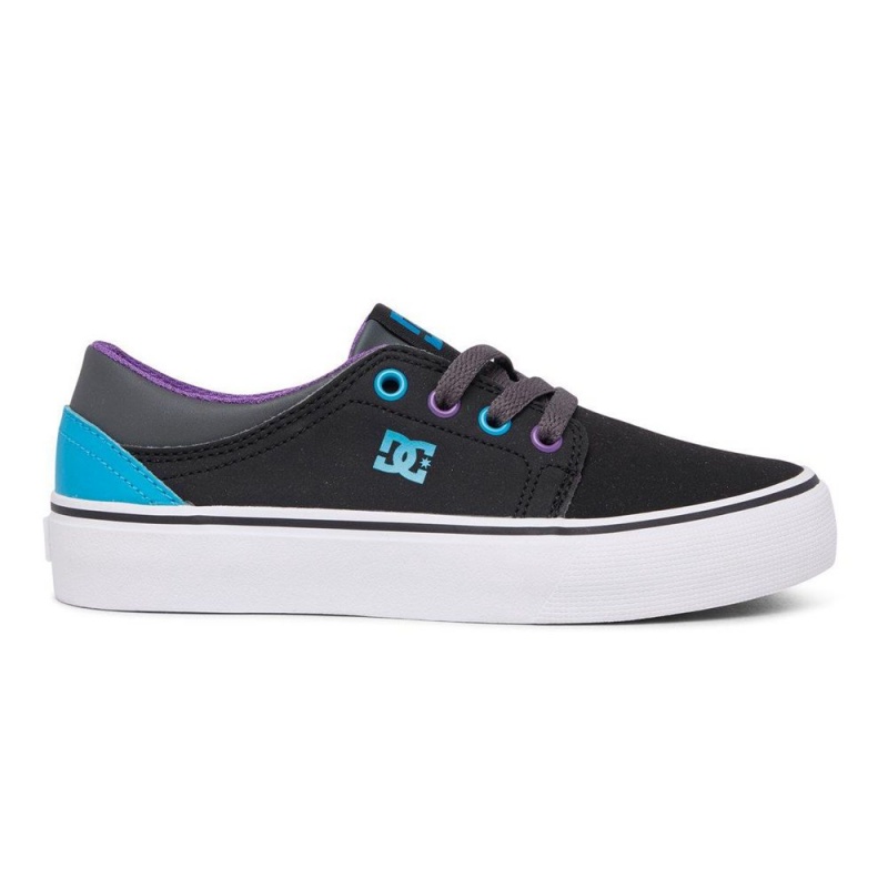 DC Shoes Trase Skateskor Barn Svarta Blå | ORXK-81672