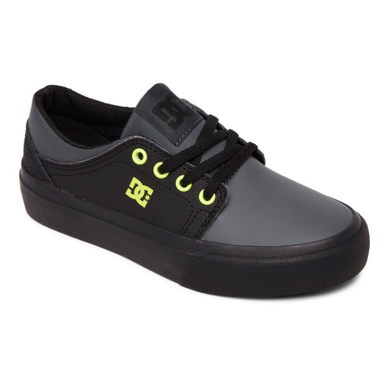 DC Shoes Trase Skateskor Barn Svarta Grå | NVYD-68125