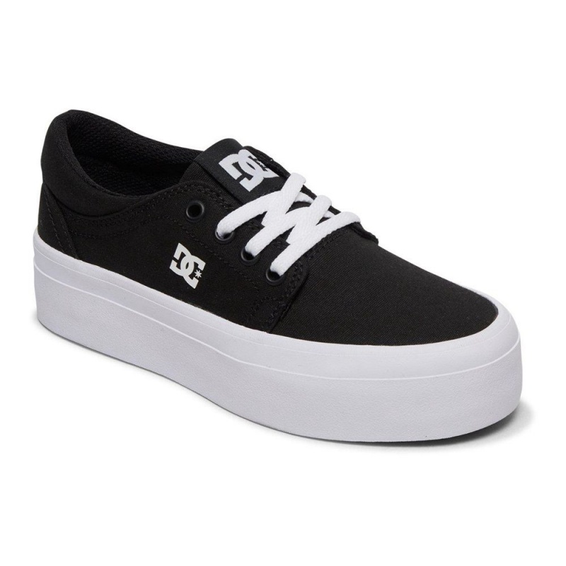 DC Shoes Trase Skateskor Barn Svarta Vita | WAYV-13890