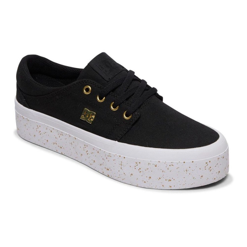 DC Shoes Trase Skateskor Dam Svarta Guld | OXTN-57093