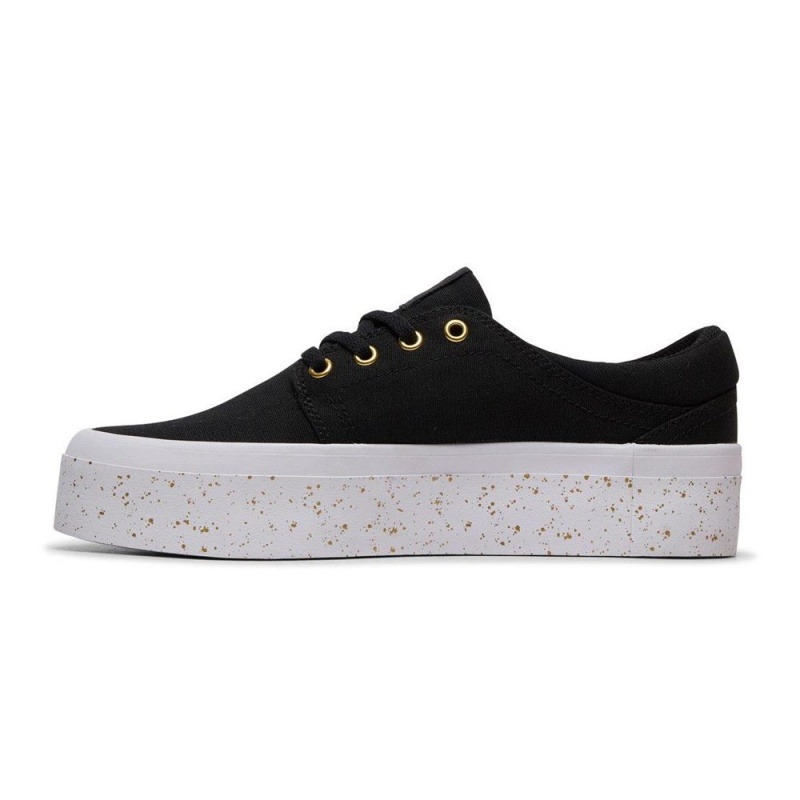 DC Shoes Trase Skateskor Dam Svarta Guld | OXTN-57093