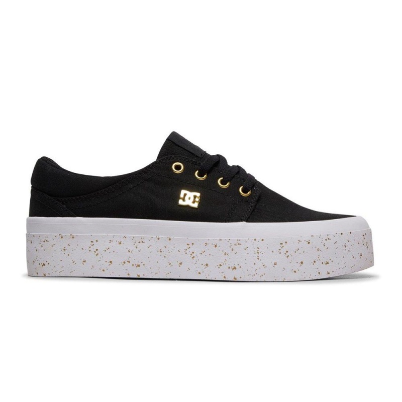 DC Shoes Trase Skateskor Dam Svarta Guld | OXTN-57093