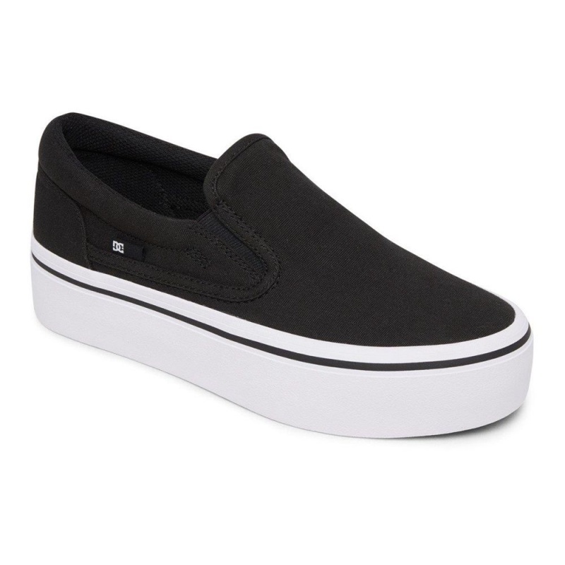 DC Shoes Trase Skateskor Dam Svarta Vita | JDOC-98063