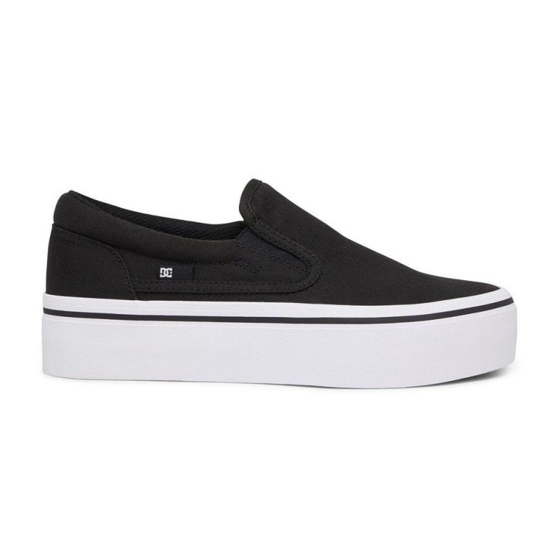 DC Shoes Trase Skateskor Dam Svarta Vita | JDOC-98063