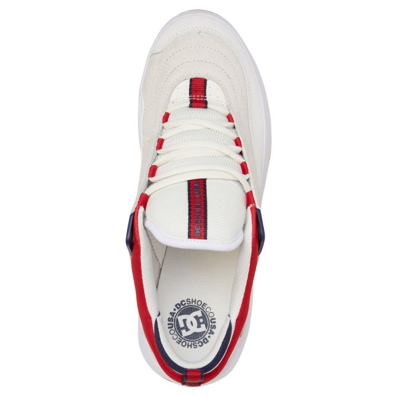 DC Shoes Williams Slim Träningsskor Herr Vita Röda | PDUI-09536