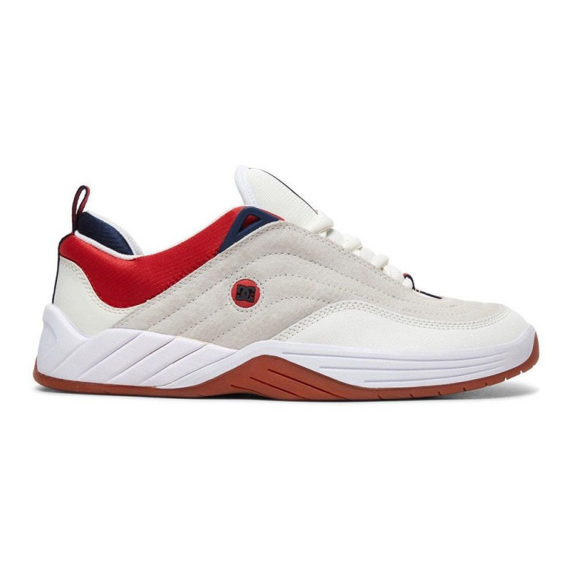 DC Shoes Williams Slim Träningsskor Herr Vita Röda | PDUI-09536